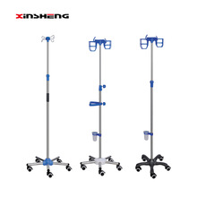 厂家批发不锈钢加厚输液架网拖点滴架移动式可调吊瓶架医院可调式