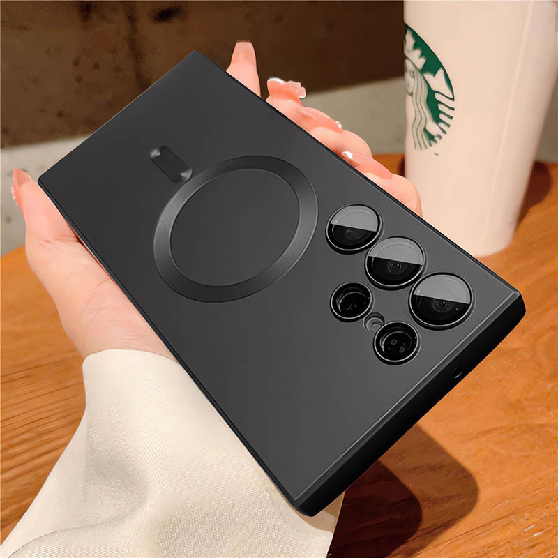 Suitable for Samsung S26Ultra Mobile Phone Case, Magnetic Suction S25Plus Full Cover S24Fe Matte S22U Lens Film Soft Case