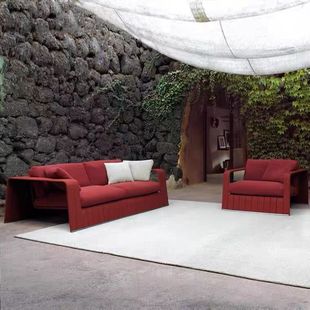 Outdoor Sofa Single Rattan Chair Waterproof and Sun Protection Combination Living Room Balcony Courtyard Hotel Leisure Coffee Table Bed Recliner