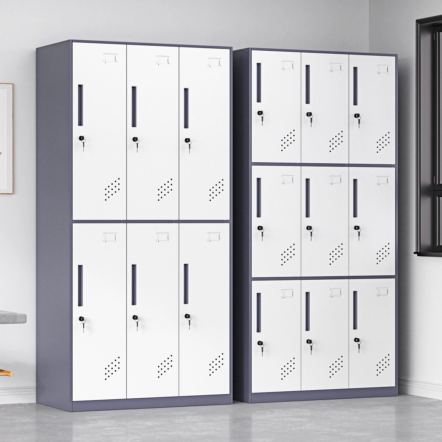 Desmontaje y montaje de casilleros, armario colgante de varias puertas, dormitorio del personal, armario de metal con cerradura, armario de almacenamiento de gimnasio