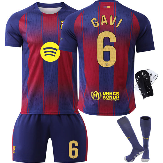2526 Barcelona Home 19 Yamal Jersey 9 Levan 8 Pedre 6 Garvey 10 Messi Football Uniform suit