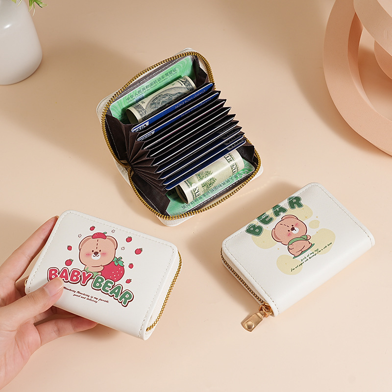Nuevo estilo fresco de las mujeres de dibujos animados lindo órgano titular de la tarjeta estudiante ultrafino monedero titular de la tarjeta de crédito titular de la licencia de conducir