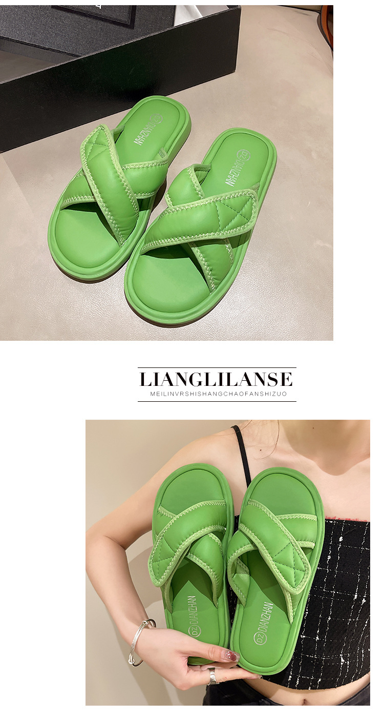 Lente en zomer Nieuw All Match Factory Direct Supply Taizhou Dames S Schoenen Zachte onderkant Mode Ronde neus Casual pantoffels_voghion.com