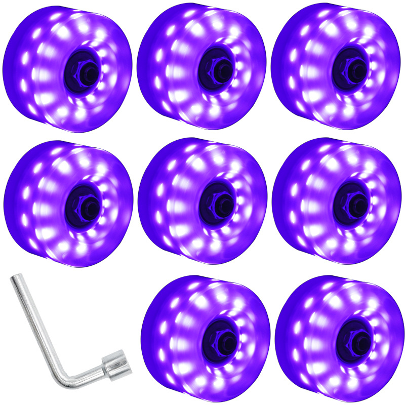 Alto flash de seis luces de doble fila zapatos de patinaje sobre ruedas rueda luminosa patines de cuatro ruedas rueda intermitente pista de patinaje rueda interior rueda al aire libre