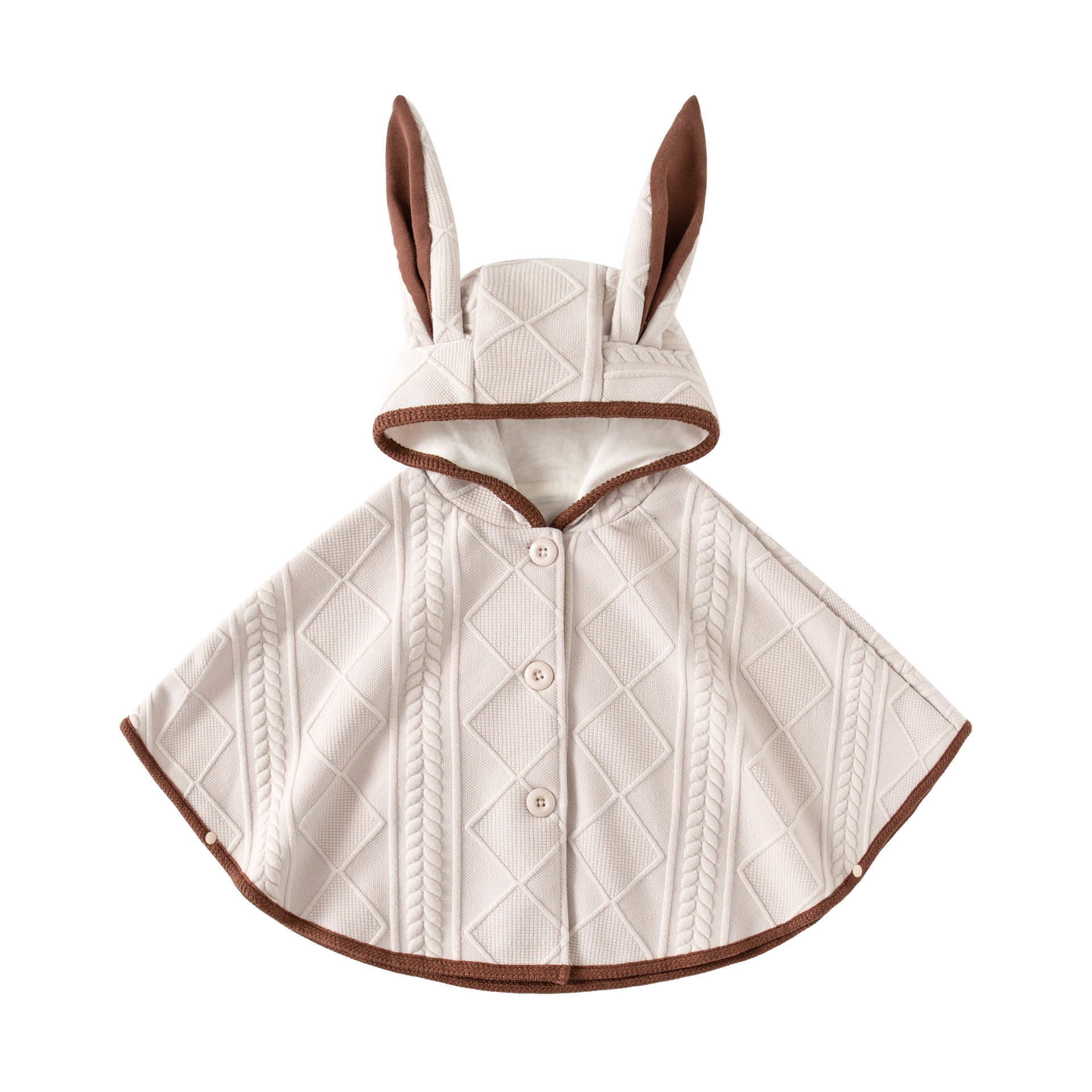 Anbelu New Autumn and Winter Cute Rabbit Ears Baby Boys and Girls Cape Infant Poncho Knitted Scarf Outwear 