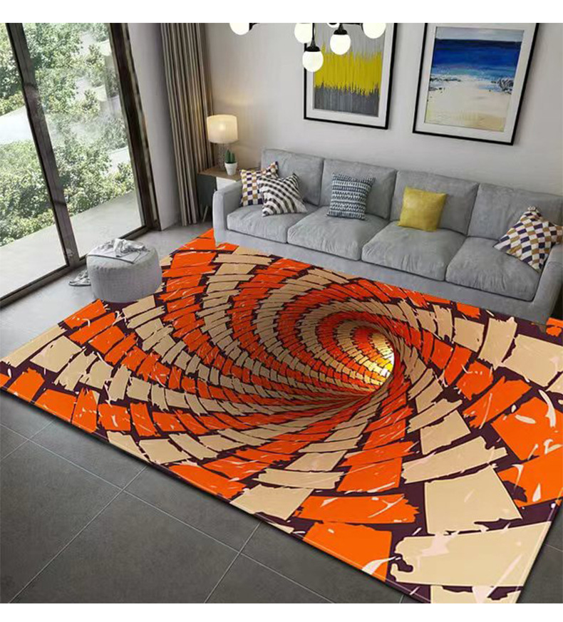 视觉旋涡地毯,地毯地垫,客厅地毯,儿童地垫