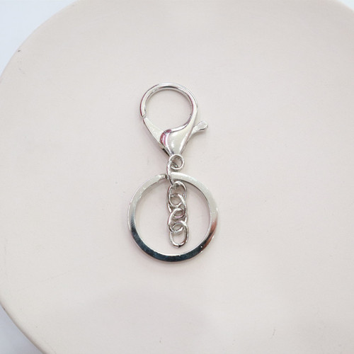 Electroplated metal lobster keychain three-piece set jewelry DIY jewelry accessories car eight-character four-character chain keychain