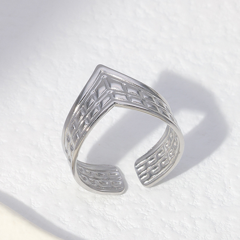 Fashion Geometric Stainless Steel Plating Open Ring