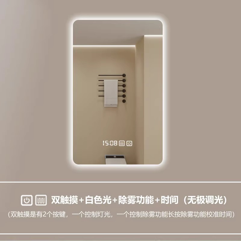 Tipo A-Tiempo Temperatura-Devolución de niebla-Luz blanca (presión larga para ajustar el brillo)