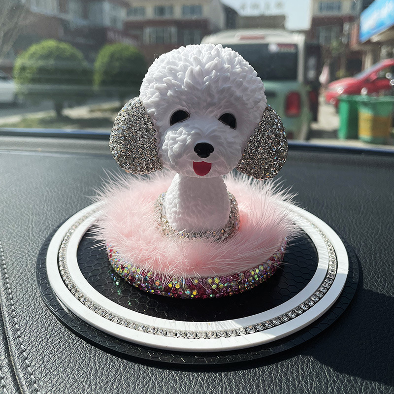 Coches de cabeza de perro adornos personalidad creativa adornos interiores adornos de automóviles adornos de automóviles mujeres