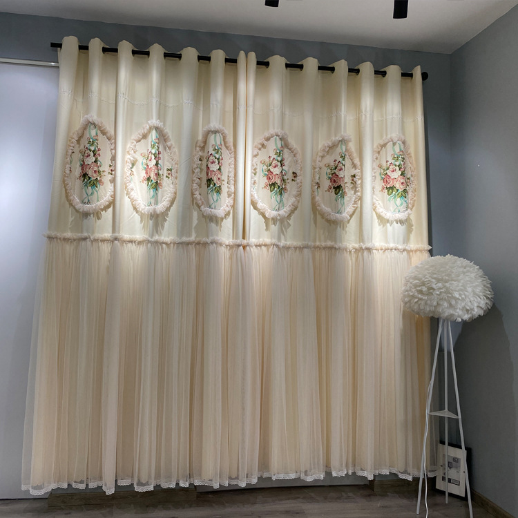 North European American Style Korean Princess Windshield Curtain Bedroom Teenager Living Room Balcony New Product 2022