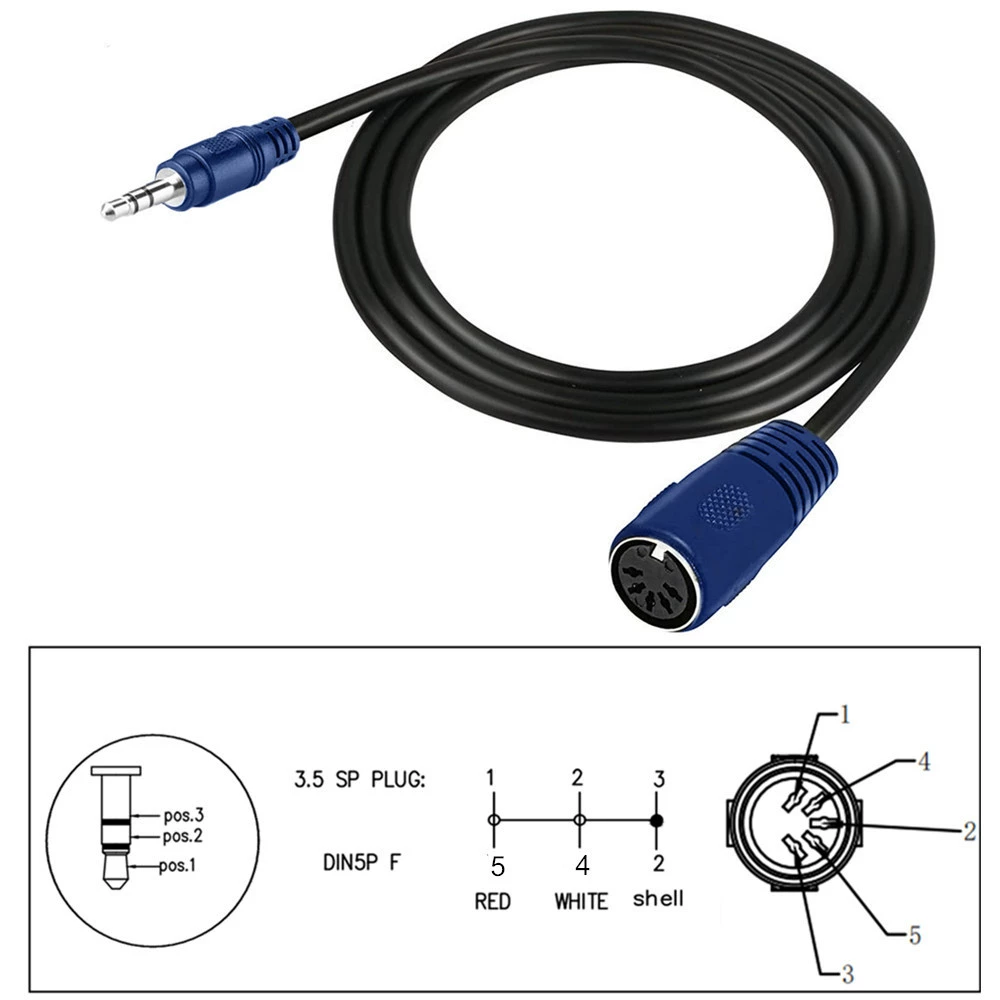 MIDI вращающийся кабель аудио MIDI DIN 5PIN соединение 3.5 вращающий DIN 5P разъем аудио материнской платы