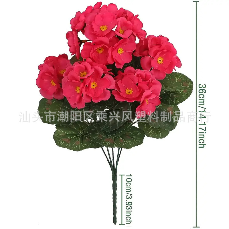 アマゾンベゴニアの花ゼラニウム造花屋外抗紫外線造花人工植物装飾|undefined