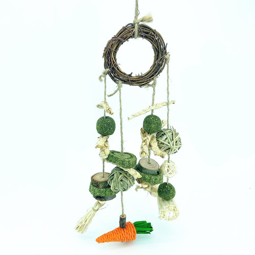 Parrot toy hamster chewing toy rabbit molar string small pet toy bird toy wooden rattan chewing toy