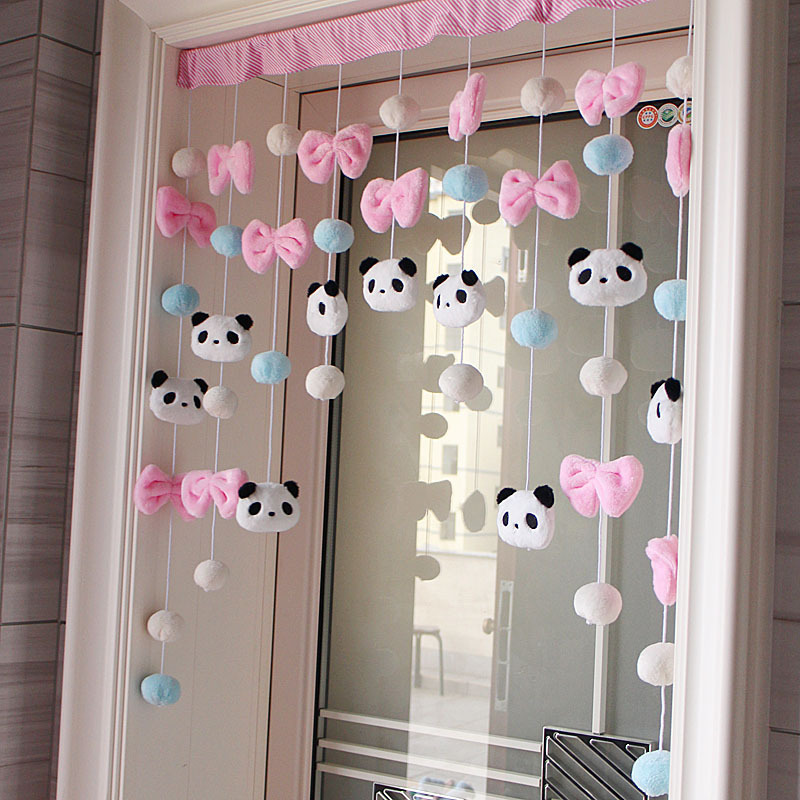 Korean-style Panda Qiyuan Cartoon Cute Home Bedroom Encryption Punch-free Velcro Paste Partition Door Curtain Curtain