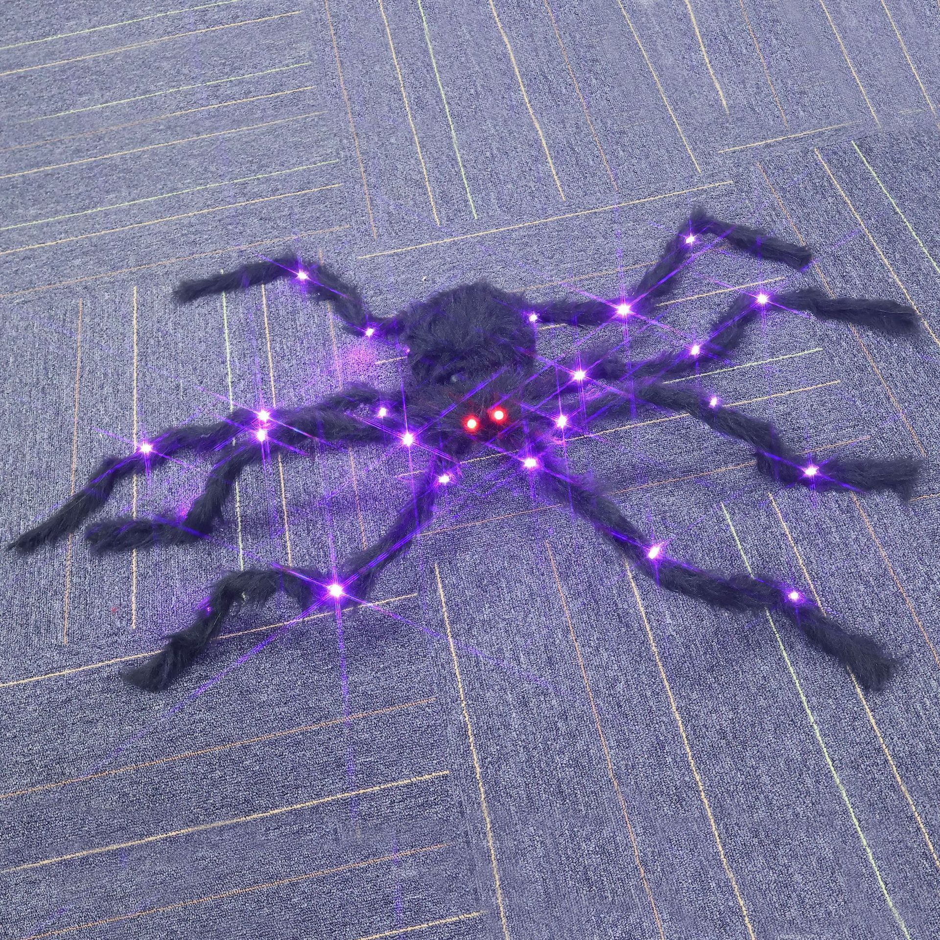 Araña luminosa de Halloween Decoración de Halloween Araña Fiesta de vacaciones Decoración de terror Ojos Araña luminosa Personalización