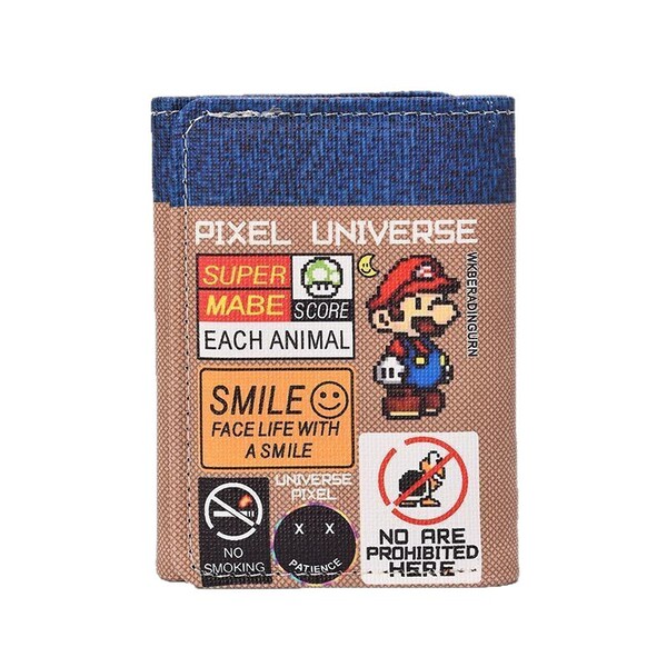 Super Mario Wallet Men's Leather Vertical Style Fashion Trend…