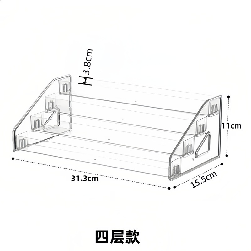 透明な階段の小さい置物の棚のバーの手は生放送して多機能の収納棚のアクリルの展示棚を陳列します。|undefined