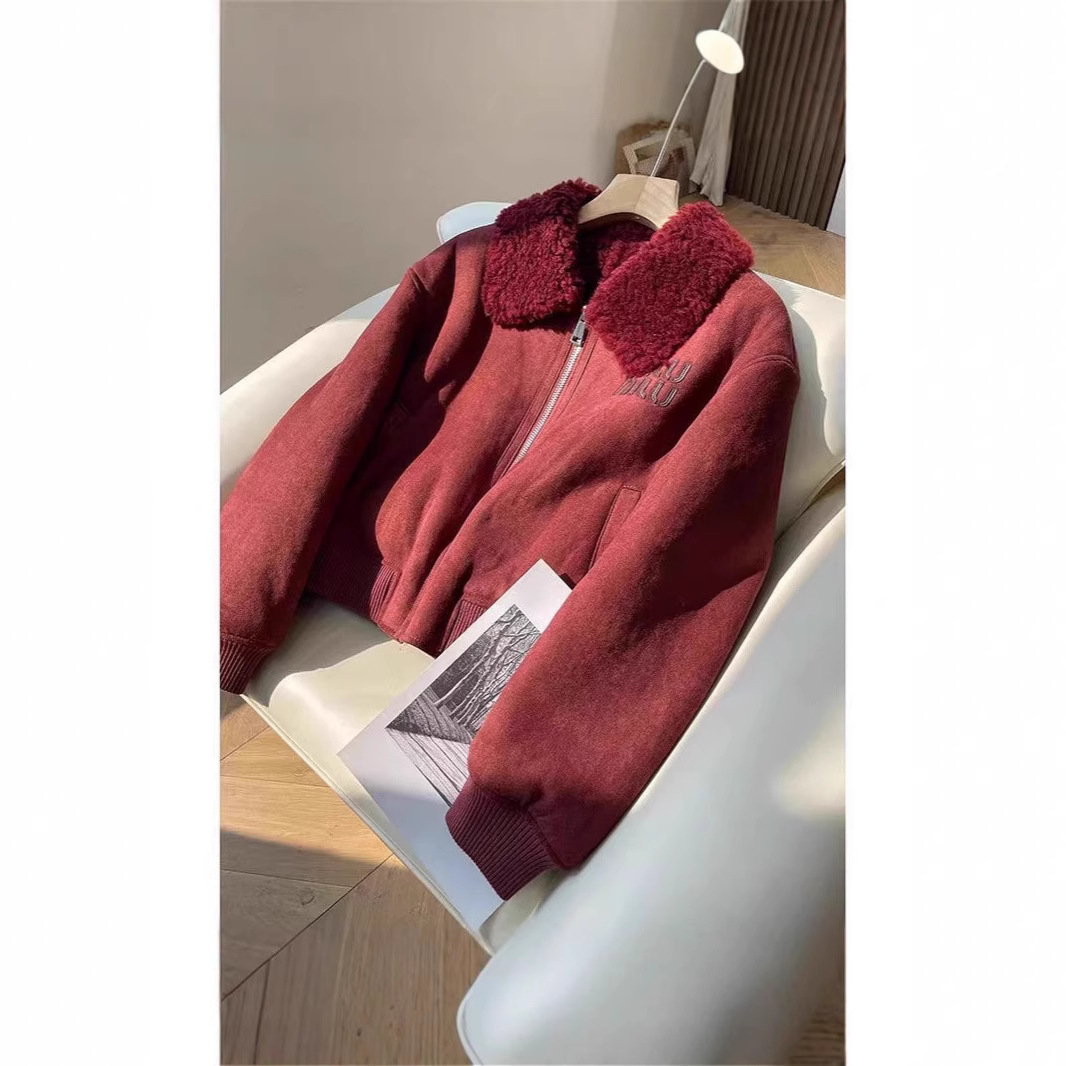 재고] MM 하이 엔드 여성 겨울 작은 향기로운 바람 스웨이드 칼라 패딩 재킷 코트 여성의 조수