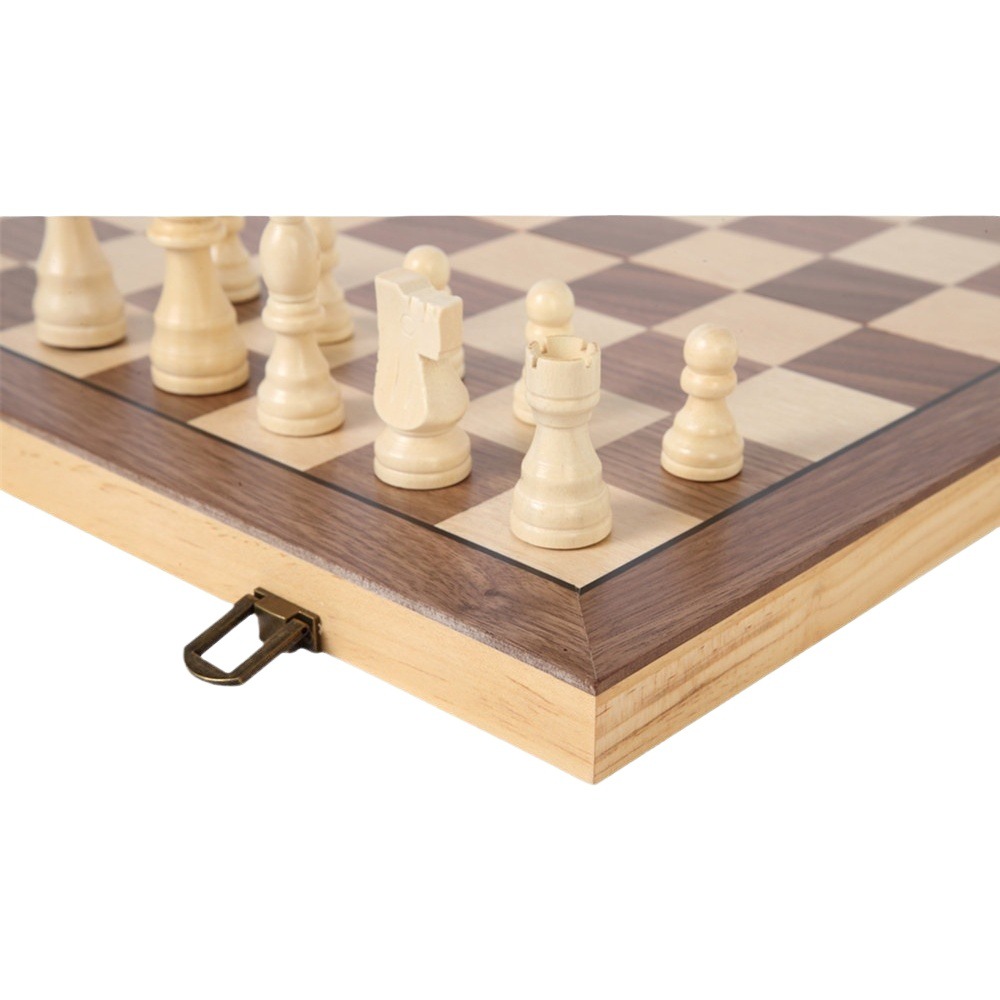 Fabricantes 2 en 1 ajedrez plegable de madera magnética tablero ajedrez juego rompecabezas los niños