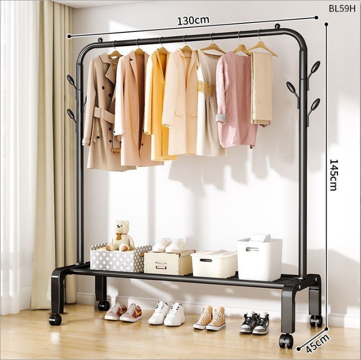 1.25m - 검정색 후크 + 수납망