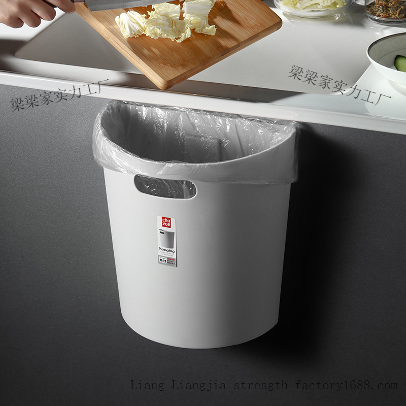 Creative New American Kitchen Cabinet Door Hanging Trash Can Home Toilet Bedroom Creative Semicircle Cabinet Wall Hanging Waste Paper