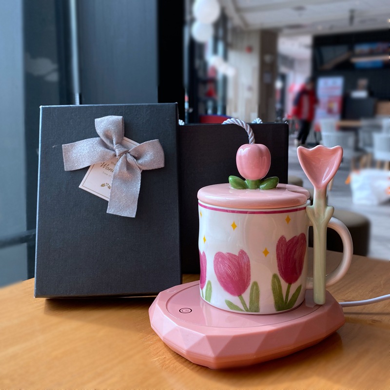 [Winter constant temperature model] Pink purple+golden spoon+black gift box