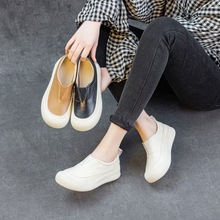 头层牛皮一脚蹬厚底女单鞋25春季新款乐福懒人鞋休闲百搭平底防滑
