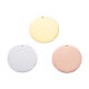 in stock real gold 18k mirror stainless steel jewelry accessories DIY wafer round tag lettering non-fading pendant