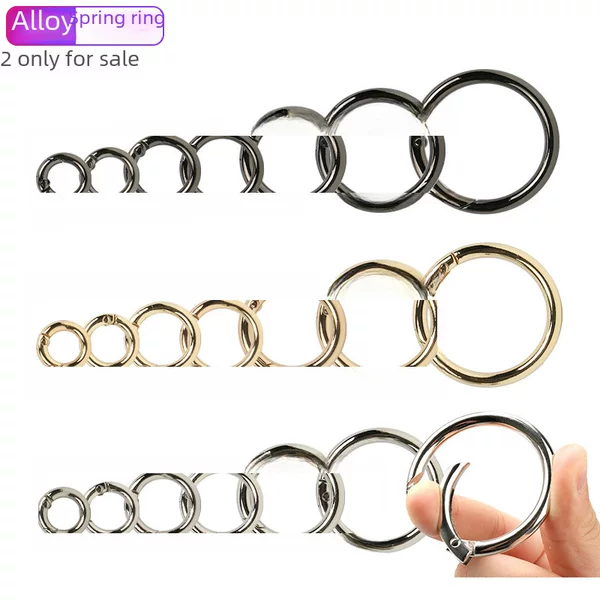 Factory cross-border zinc alloy spring ring metal open ring keychain bag hardware accessories round ring buckle wholesale