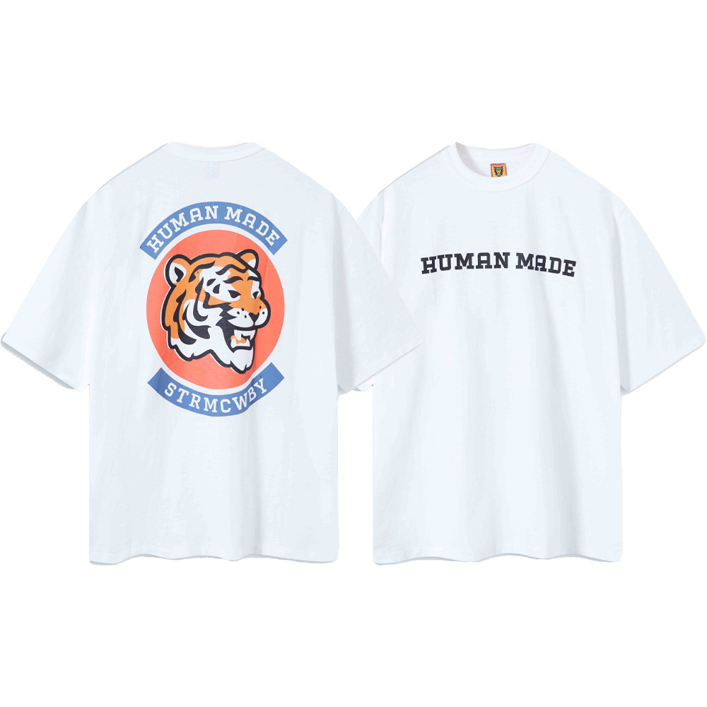 Marca de moda japonesa de bambú pesado algodón suelto pareja de hombre y mujer cilindro camiseta de manga corta media manga TEE