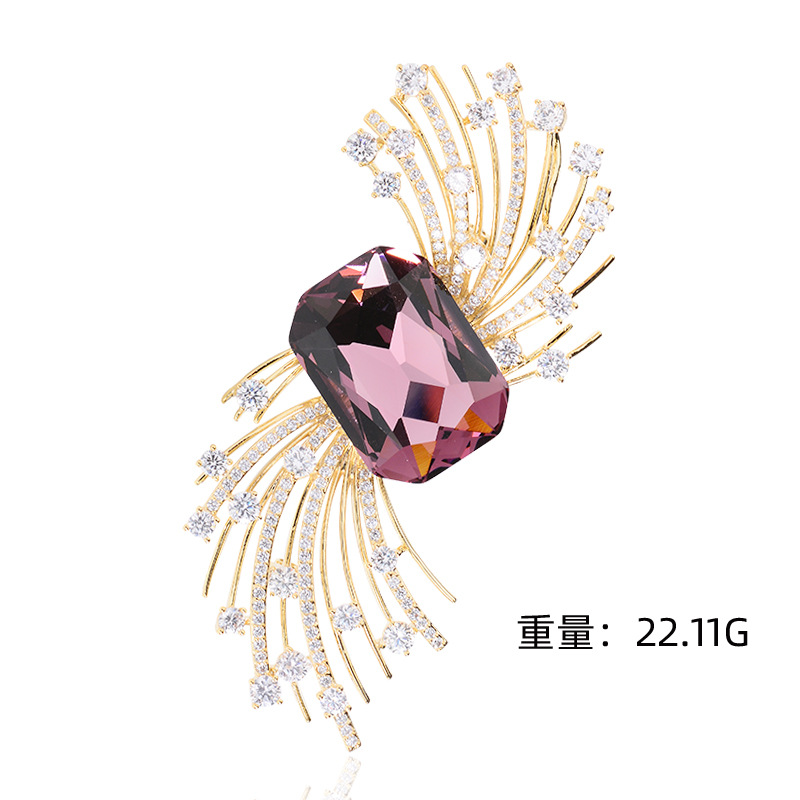 Exklusive Damen Brosche Mit Zirkonia Für Mäntel Und Kleider_voghion.com