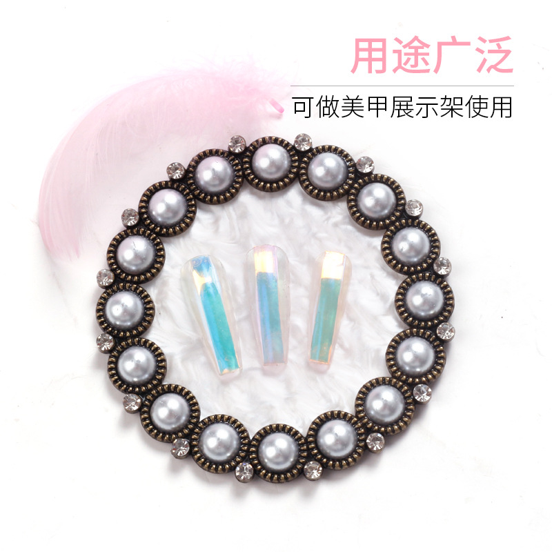Transfronterizo especial para manicura ins Vintage Pearl pantalla marco paleta nueva celebridad de Internet flor tablero de exhibición de uñas