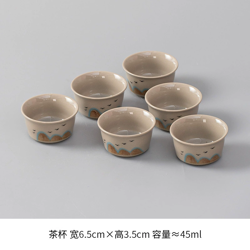 Ceramic tea cup, tea set, 6 pieces