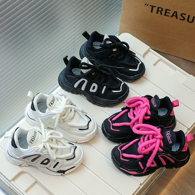 Детская весна и осень 2024 новая спортивная обувь для девочек повседневная обувь мягкая подошва нескользящая обувь для отца