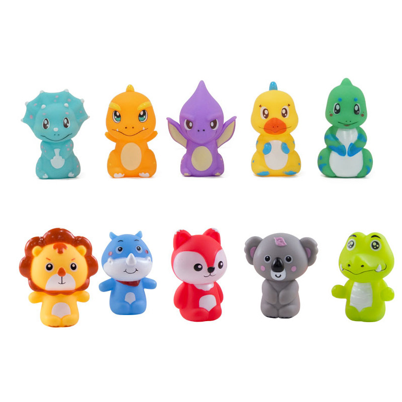 Bebé de los niños educación temprana Iluminación dedo muñeca animal de dibujos animados muñeca calmante juguete PVC de goma suave juguete transfronterizo