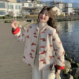 马年战袍新中式双面穿羽绒服女2025秋冬新款盘扣复古白鸭绒外套