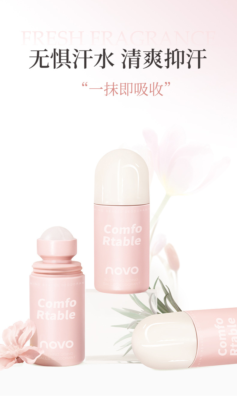 NOVO Refreshing Roll-on Body Lotion leaves a long-lasting fragrance, removes odors and stops sweating under the armpits, suitable for both men and women Application Scenario