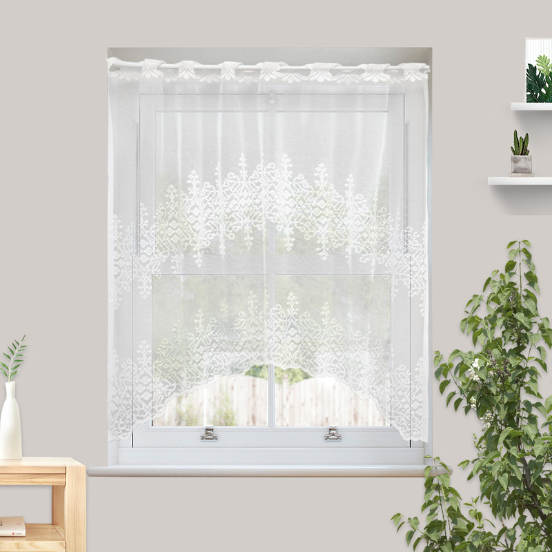 Spot offer figure transparent floral lace swing window curtain nursery kitchen door frame door curtain decoration short curtain cross-border