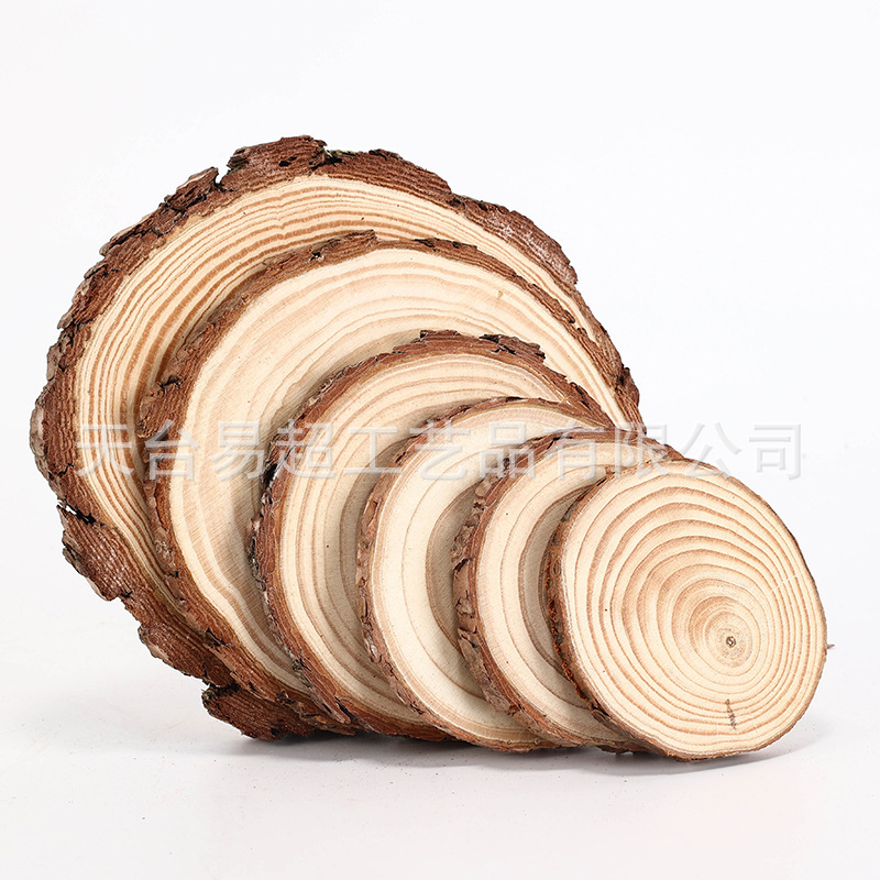 Factory Round Wood Pieces Wood Pieces DIY Hand Painting Material Handmade Kindergarten Decoration Pine Annual Rings Wood Pieces Board