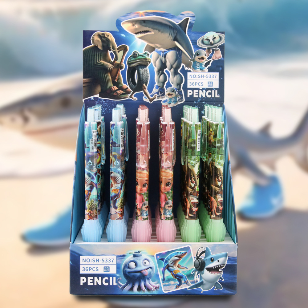 Lápices de actividad extranjeros de alto valor facial con bolígrafo protector de manos para estudiantes de escuela primaria artículos de papelería
