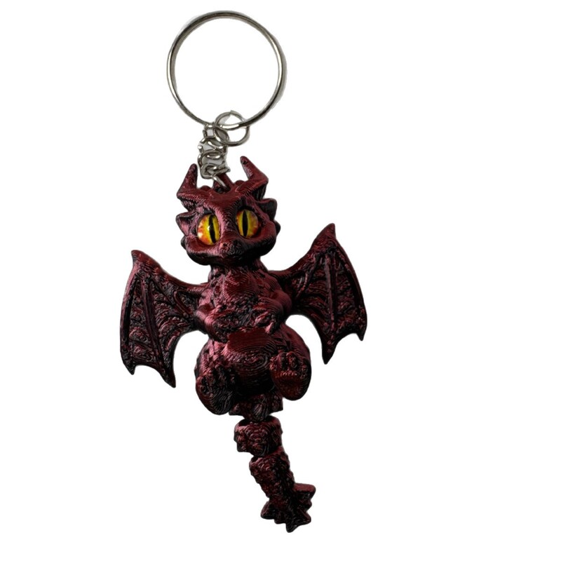 国境を越えた 3D プリント西洋ドラゴンリトルフライングドラゴンキーホルダー関節可動ペンダント動物おもちゃモデル装飾品|undefined