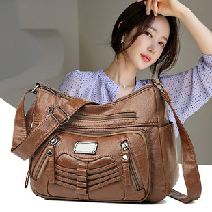 (Cross-border trading), soft capacious one-shoulder bag for mother and baby, genuine leather