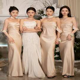 法式伴娘服高级小众2026新款简约气质姐妹团礼服裙婚礼平时可穿秋