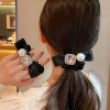 Fashionable universal ponytail with bow, hair accessory, Korean style