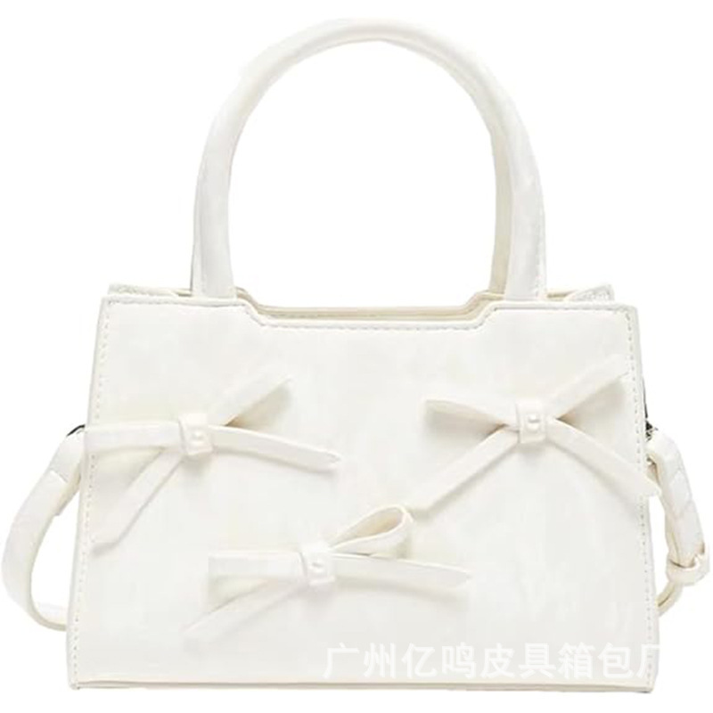 Cute Bow Wallet Small Handheld Crossbody Women's Fashion Leather Square Shoulder Bag Y2K Popular Hot Style