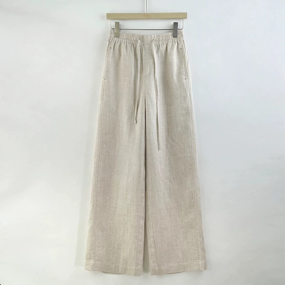 2025 Весна/Лето Новые винтажные льняные повседневные брюки для похудения широкие брюки в пол