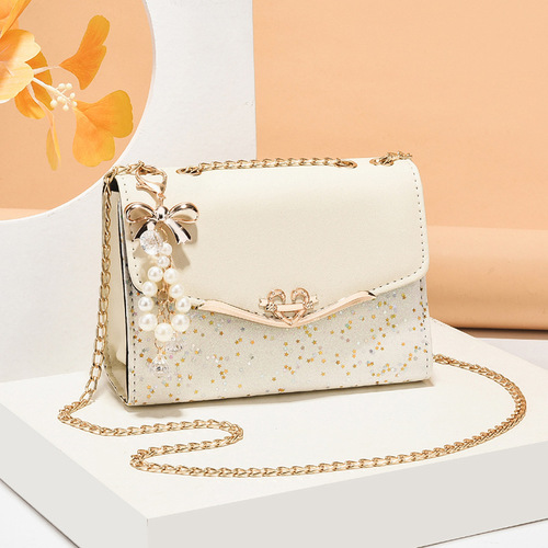 Factory direct sales  new chain crossbody women's bag Korean version ins fashionable and versatile high-end shoulder bag sequin trend