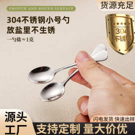 304不锈钢迷你特小号勺子9cm短柄调味舀盐勺药粉调料勺调羹咖啡勺