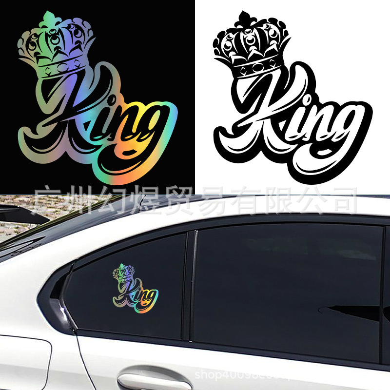 Cross Border E-Commerce Exclusive for King & Crown Funny Vinyl Motorcycle Car Sticker Car Accessories Decoration Cross Border E-Commerce Exclusive for King & Crown Funny Vinyl Motorcycle Car Sticker Car Accessories Decoration